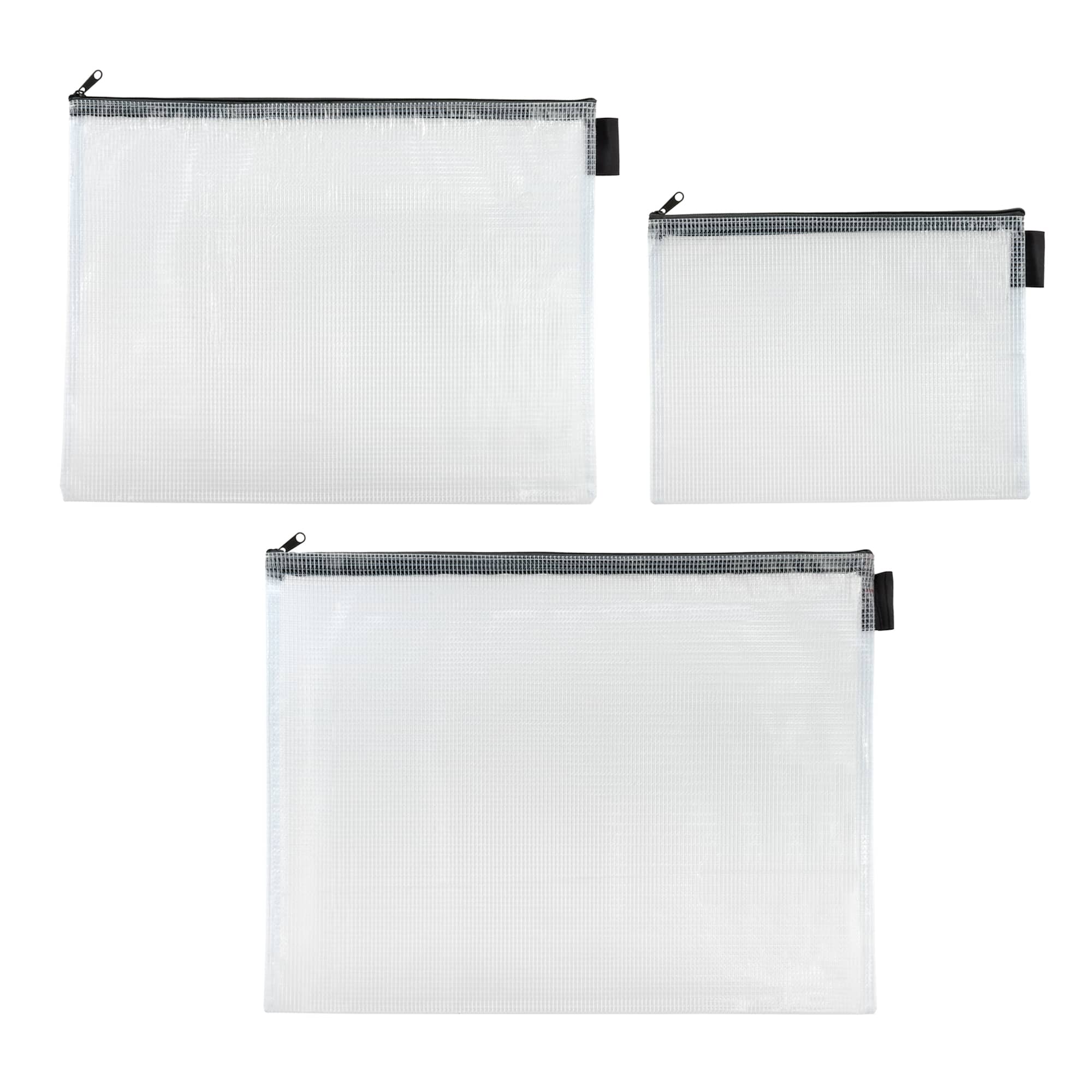 12 Packs: 3 ct. (36 total) Mixed Gray Mesh Zipper Pouches by Simply Tidy®